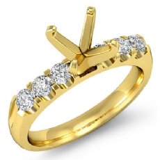 Round Diamond 6 Stone Engagement Ring Setting 18k Gold Yellow Semi Mount (0.31Ct. tw.)