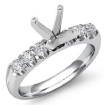 0.31Ct Round Diamond 6 Stone Engagement Ring Setting 18k White Gold Semi Mount - javda.com 