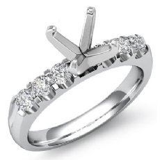0.31 Ct Round Diamond 6 Stone Engagement Ring Setting 14K White Gold Semi Mount