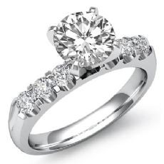 Classic 6 Stone Prong Shank diamond Ring 18k Gold White