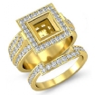 2.3Ct Diamond Engagement Pave Ring Bridal Sets 14k Yellow Gold Princess Setting - javda.com 