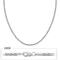 14k White Gold Byzantine Chain (2.00mm,24