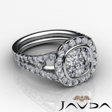 Halo Prong Bezel Setting diamond Ring Platinum 950