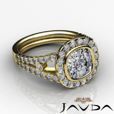 Halo Prong Bezel Setting diamond Ring 18k Gold Yellow