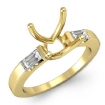 3 Stone Baguette Round Diamond Engagement Ring 18k Yellow Gold Setting 0.3Ct - javda.com 