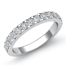 0.55CT Round Diamond Womens Wedding Band 14k W Gold Ring