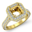 1.7Ct Halo Setting Diamond Engagement Ring Asscher Semi Mount 14k Yellow Gold - javda.com 