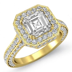 Vintage Style Circa Halo diamond Ring 14k Gold Yellow