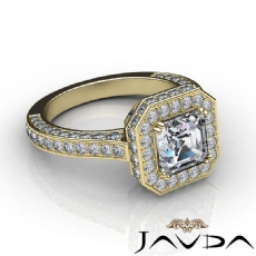 Vintage Style Circa Halo diamond Ring 14k Gold Yellow