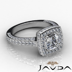 Halo Pave Filigree Vintage diamond Ring 18k Gold White