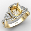 Halo Pave Setting Diamond Engagement Ring Cushion Semi Mount 18k Yellow Gold 1.62Ct - javda.com 