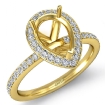 1Ct Diamond Vintage Engagement Ring Pear Semi Mount Halo Setting 18k Yellow Gold - javda.com 