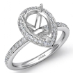 1.5Ct Diamond Vintage Engagement Ring Pear Semi Mount Halo Setting 14k White Gold - javda.com 