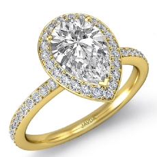 Petite Micropave Halo Basket diamond Ring 18k Gold Yellow