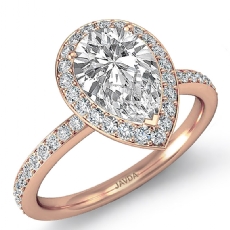 Petite Micropave Halo Basket diamond Ring 14k Rose Gold