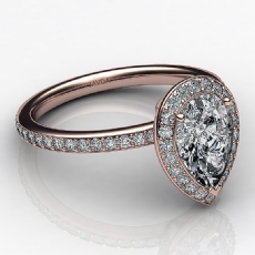 Petite Micropave Halo Basket diamond Ring 14k Rose Gold