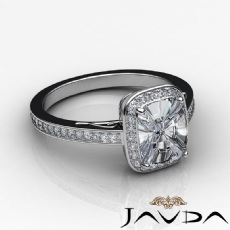 Gala Halo Pave Split Shank diamond Ring 14k Gold White