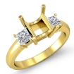 Three Stone Diamond Semi Mount Engagement Ring Princess Setting 14k Yellow Gold 0.51Ct - javda.com 