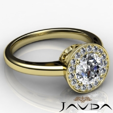 Halo Sidestone Filigree diamond Ring 18k Gold Yellow