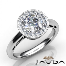 Halo Sidestone Filigree diamond Ring Platinum 950