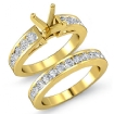 1.44Ct Round Diamond Engagement Ring Bridal Set 14k Yellow Gold Channel Setting - javda.com 