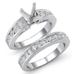 1.44Ct Round Diamond Engagement Ring Bridal Set 18k White Gold Channel Setting - javda.com 