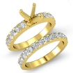 1.2Ct Round Diamond Engagement Wedding Ring Bridal Sets 14k Yellow Gold Setting - javda.com 