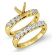 0.8Ct Round Diamond Women Engagement Ring Bridal Sets 14k Yellow Gold Semi Mount - javda.com 