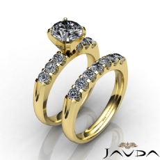 U Prong Wedding Bridal Set diamond Ring 14k Gold Yellow