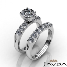 U Prong Wedding Bridal Set diamond Ring 18k Gold White