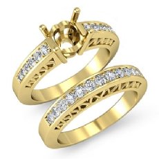 Round Diamond Engagement Ring Bridal Setting 14k Gold Yellow Wedding Band (0.61Ct. tw.)