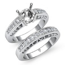 0.61 Ct Round Diamond Engagement Ring Bridal Setting 14K White Gold Wedding Band