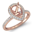 1.5Ct Diamond Vintage Engagement Ring Pear Semi Mount Halo Setting 18k Rose Gold - javda.com 