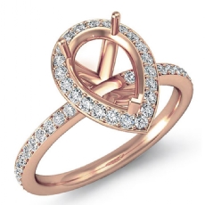 Diamond Vintage Engagement Ring Pear Semi Mount Halo Setting 14k Rose Gold (1Ct. tw.)